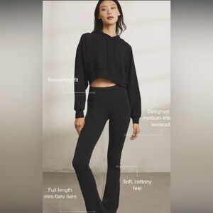 Alo Yoga Flutter Split Hem Flared Yoga Pants in Black